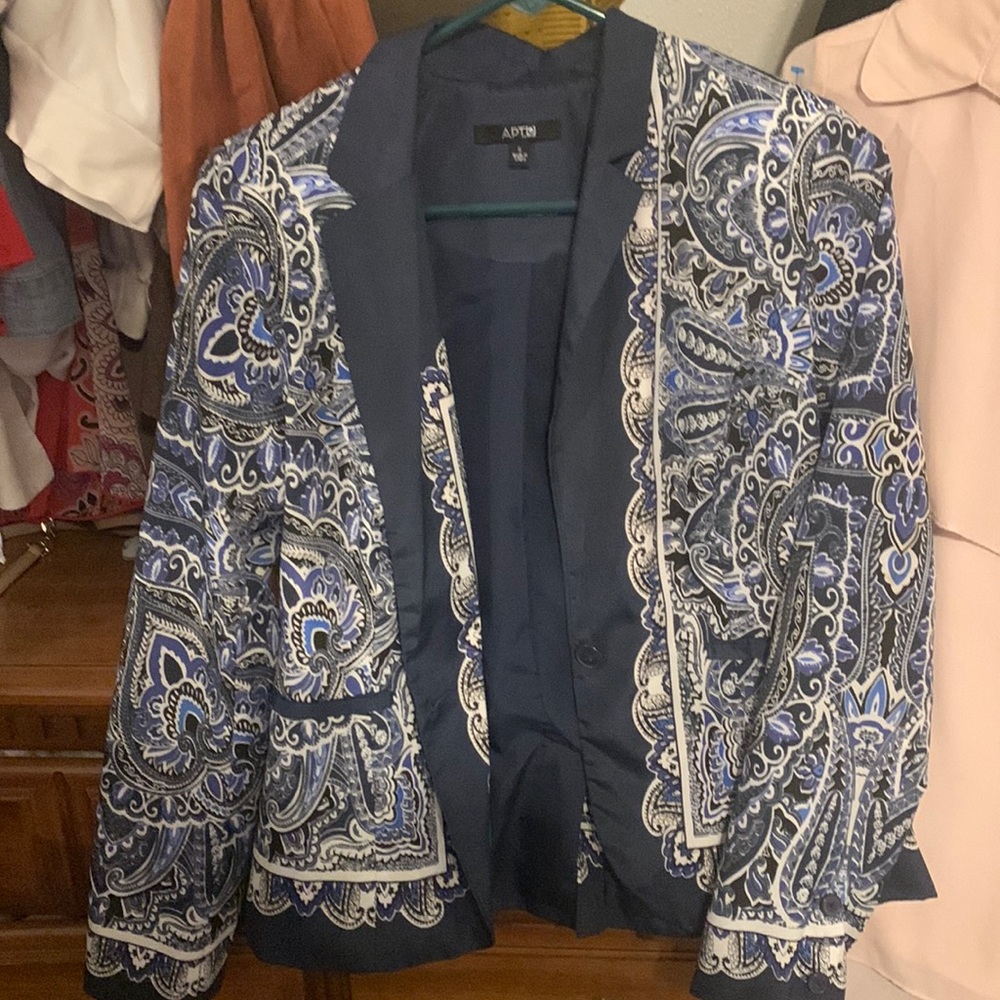 Paisley blue blazer..soft poly and lightweight